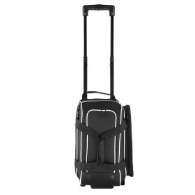 2 Ball Bowling Bag with Wheels Double Roller Bowling Bag with Shoe Compartment