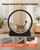 Cat Exercise Wheel, 48 in Wooden Cat Running Wheel for Indoor Cats up to 28 lbs, Cats Treadmill with Carpeted Runway & Locking Mechanism