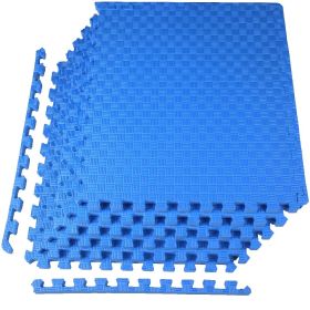 Only Supports Self Pickup  Jigsaw Sports Mat With EVA Foam Interlocking Tiles For Gymnastics And Home Gym Floor Protection, Various Sizes And Col (Option: Blue 1inch 6Pieces)