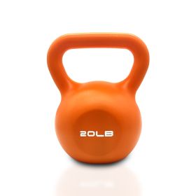 20lbs Kettlebell Set, Strength Training Kettlebells Weight Set For Women, Vinyl Coated Kettle Bell For Home Gym Workout Weight Lifting Equipment, (Color: Orange)