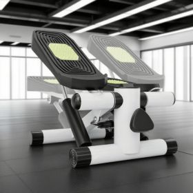 Mini Stepper With Resistance Bands And Adjustable Height For Exercise At Home (Color: White)