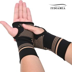 1pair Unisex Copper Fiber Wrist Compression Sleeves; Comfortable And Breathable For Arthritis; Tendonitis; Sprains; Workout; Carpal Tunnel; Wrist (size: M)