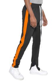 SINGLE STRIPE TRACK PANTS (Color: black orange, size: 2XL)