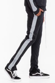 SINGLE STRIPE TRACK PANTS (Color: BLUE ORANGE, size: M)