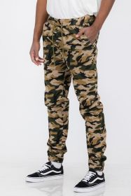 Weiv Mens Solid Stretch Cargo Jogger (Color: CAMO, size: 3XL)