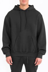 Mens Solid Tech Fleece Hoodie (Color: Black, size: M)
