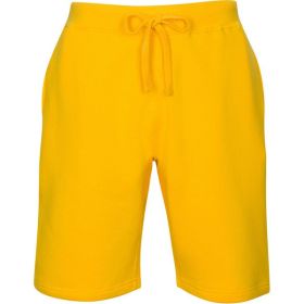 Fleece Sweat Shorts (Color: Golden Yellow, size: 3XL)