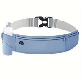 Breathable Invisible Running Waist Pack - Nylon with Lock Closure, Reflective Strips & Multiple Pockets for Hiking, Dog Walking (Color: Blue)