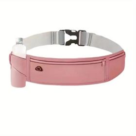 Breathable Invisible Running Waist Pack - Nylon with Lock Closure, Reflective Strips & Multiple Pockets for Hiking, Dog Walking (Color: Dusty Rose)