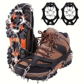 Shoe Ice Claws, Traction Shoe Nails, Ice and Snow Grip Straps with 19 Stainless Steel Nails, Shoe Claws Anti-Slip Boot Nails, Suitable for Walkin (Model: M)
