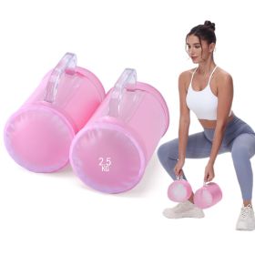 Water Filled Training Weights Set, Travel Weights, Adjustable Weights Dumbbells to 4 Lbs/Pair, for Strength Training (Weights: 5LB pink barrel dumbbell pair)