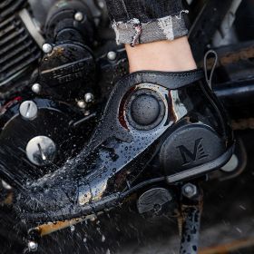 Motorcycle Rain Boots Men's Summer Youth Outdoor Non-slip Wading Shoes Fashion Low Top Flat Work Shoes Rubber Shoes (Option: Black-41)